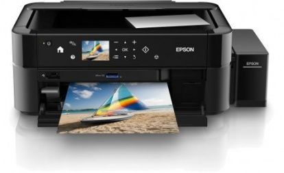Копир-принтер-сканер струйный цветной Фабрика печати Epson  L850 (А4, 37стр/мин, разрешение печати 5760x1440, разрешение копирования 1200x2400, СНПЧ 6 цветов, плотность 60-300 г/м2, печать на CD/DVD)